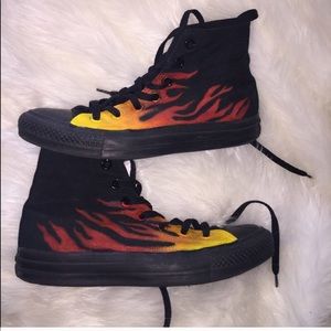 Flame Painted Hightop Converse
